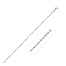 14k White Gold Solid Diamond Cut Rope Chain 2.0mm