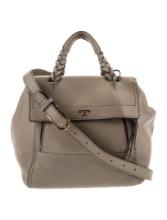 Tory Burch Neut Leather Braided & Top Hdl Bag