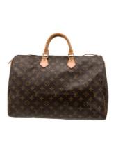 Louis Vuitton Mono 40 Brown Zip Cls Weekender Bag