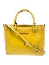 Kate Spade Yellow Leather Zip Cls Top Hdl Bag