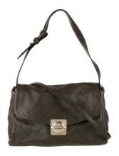 Marc By Marc Jacobs Grey Lthr Push-lock Shldr Bag
