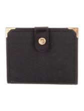 Fendi 2002 Black Pequin Pattern Compact Wallet