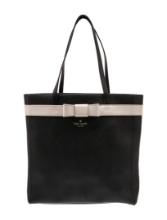 Kate Spade Colorblock Blk & Neut Saffiano Bow Tote