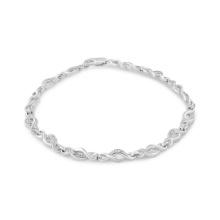 Round .01ct Diamond Curved Spiral Link Bracelet