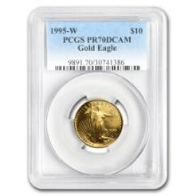 1995-w 1/4oz Proof American Gold Eagle Pr70 Dcam