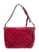 Marc Jacobs Red Velvet Bow & Chain-link Shldr Bag