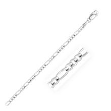 14k White Gold Solid Figaro Chain
