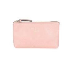 Gucci Pink Leather Gold-tone Hdw Zip Cls Pouch