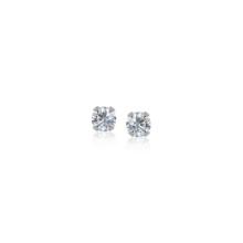 14k Wgold Round .06ct White Sapphire Stud Earrings