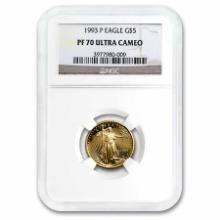 1993-p 1/10oz Proof American Gold Eagle Pf70 Ucam