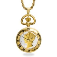 Gold-tone Mercury Dime Watch Necklace