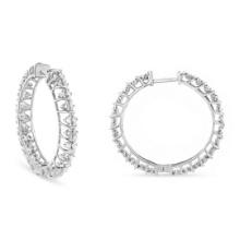 Classy .50ct Diamond Wire Cage Style Hoop Earrings