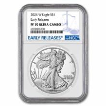 2024-w 1 Oz Silver Eagle Pf-70 Ucam Ngc Er