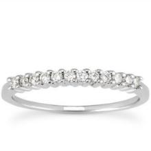 14k Whgold .18ct Diamond Raised Shared Prong Band