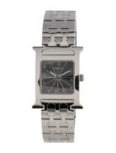 Hermes Heure H Ss Black Dial Quartz Women's 21mm