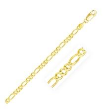 14k Gold Solid Figaro Bracelet 3.8mm