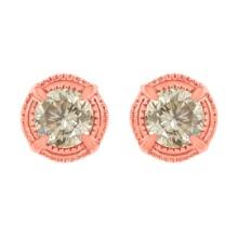 14k Gold-pl Round 1.00ct Diamond Stud Earrings