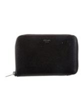 Celine Black Leather Exposed Zip Closurewallet