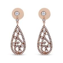 18k Rose Gold Round 1.19ct Diamond Earrings