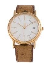 Hermes Roman Numeral Round 18k Gold Women's 33mm