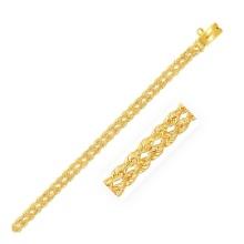 14k Gold Two Row Rope Bracelet 3.4mm