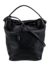 Burberry Black Leather Drawstring Cls Bucket Bag