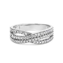 10k Gold .75ct Diamond Crossover Ring