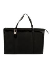Gucci Black Leather Silver-tone Hdw Top Hdl Bag