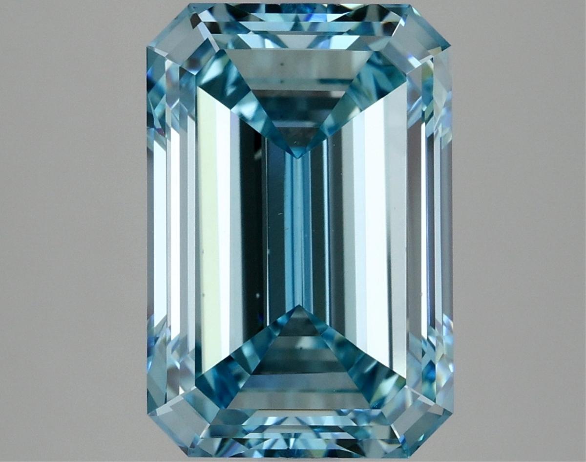 Fancy Blue Emerald Cut 5.01ct Vs1 Lab Diamond