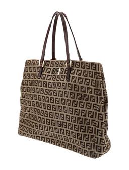 Fendi Zucchino Ff Small Printed Brown Canvas Tote