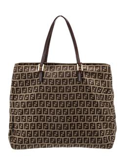 Fendi Zucchino Ff Small Printed Brown Canvas Tote