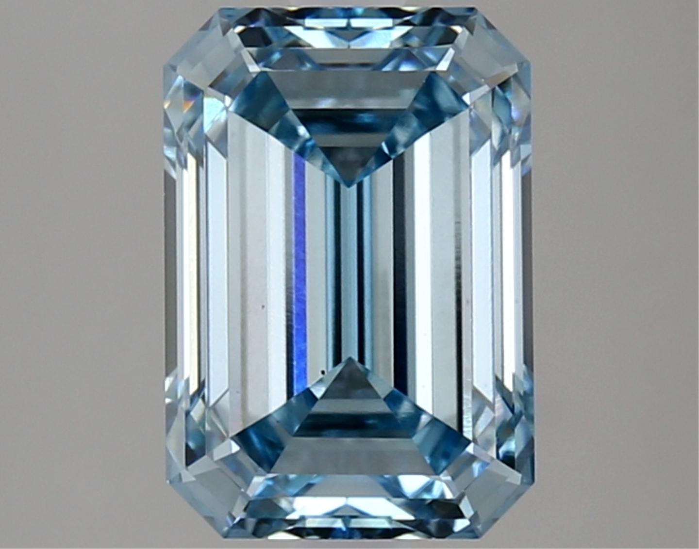Fancy Blue Emerald Cut 3.13ct Vs1 Lab Diamond