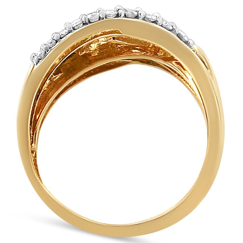 10k Two-tone Gold .99ct Diamond Cocktail Ring