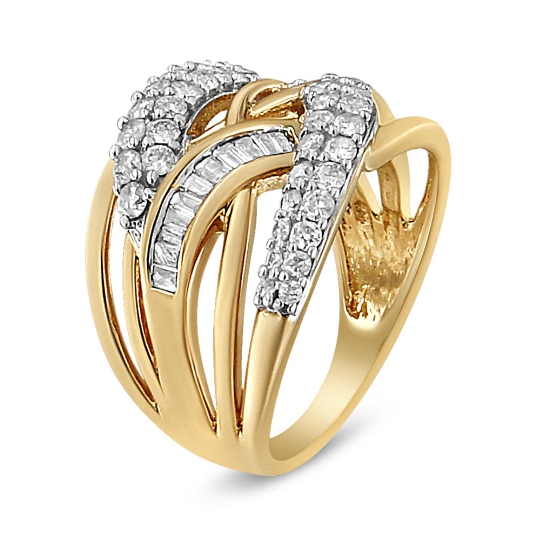 10k Two-tone Gold .99ct Diamond Cocktail Ring