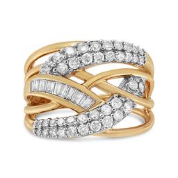 10k Two-tone Gold .99ct Diamond Cocktail Ring