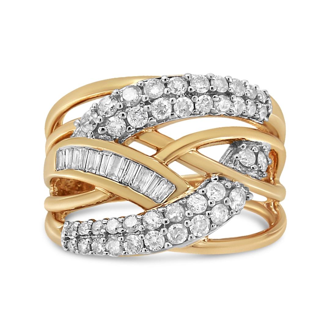 10k Two-tone Gold .99ct Diamond Cocktail Ring