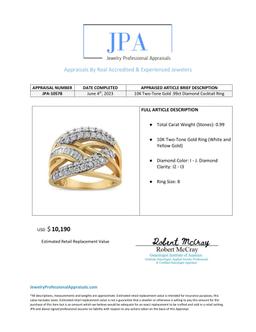 10k Two-tone Gold .99ct Diamond Cocktail Ring