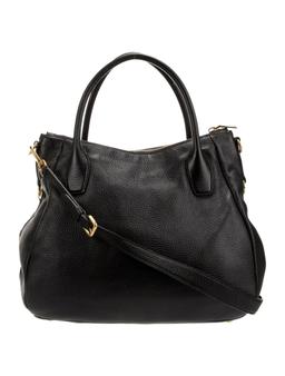 Prada Bauletto Nero Vitello Daino Top Handle Bag