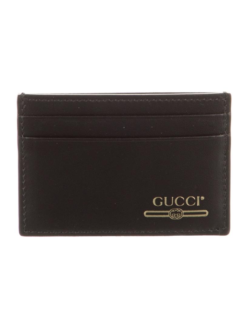 Gucci Black Leather Interlocking G Card Holder