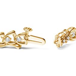 14k Gold-pl 1.03ct Diamond C-shaped Link Bracelet