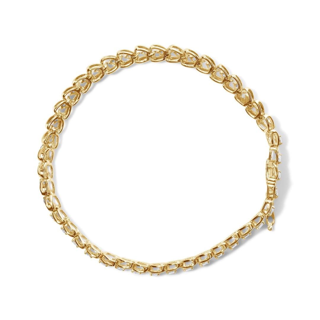 14k Gold-pl 1.03ct Diamond C-shaped Link Bracelet