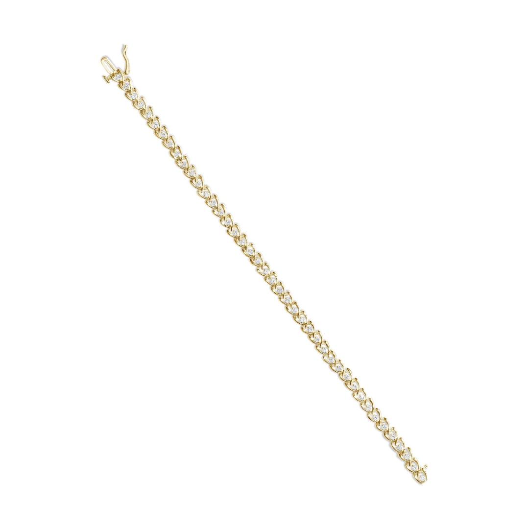 14k Gold-pl 1.03ct Diamond C-shaped Link Bracelet