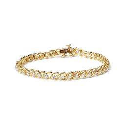 14k Gold-pl 1.03ct Diamond C-shaped Link Bracelet