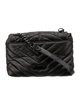 Rebecca Minkoff Black Nylon Chain-link Msgr Bag