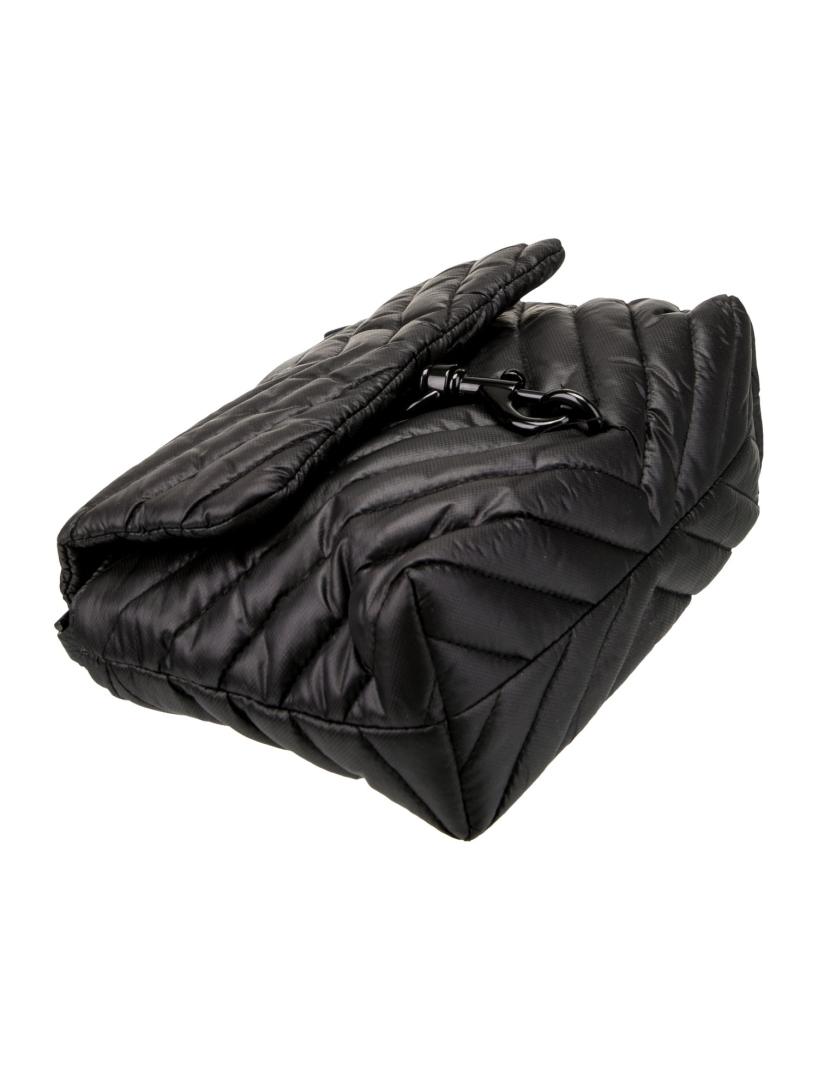 Rebecca Minkoff Black Nylon Chain-link Msgr Bag