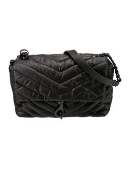 Rebecca Minkoff Black Nylon Chain-link Msgr Bag