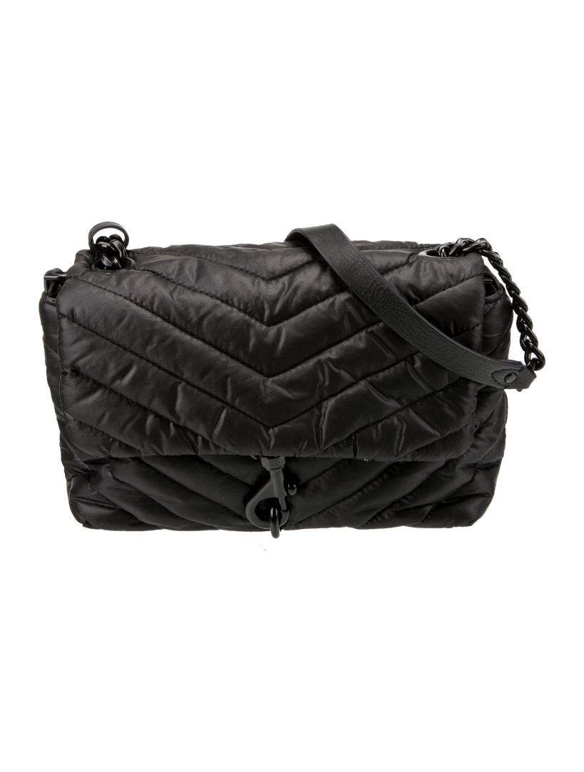Rebecca Minkoff Black Nylon Chain-link Msgr Bag