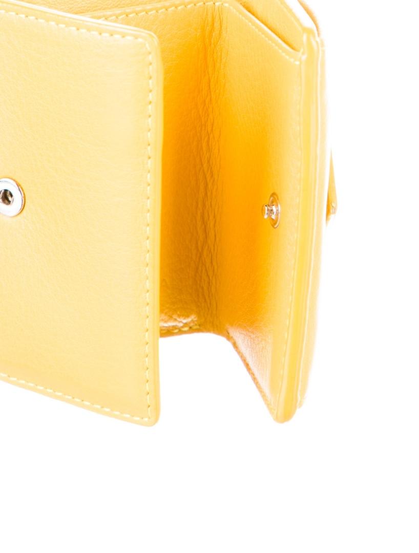 Balenciaga Yellow Leather Canvas Lining Wallet
