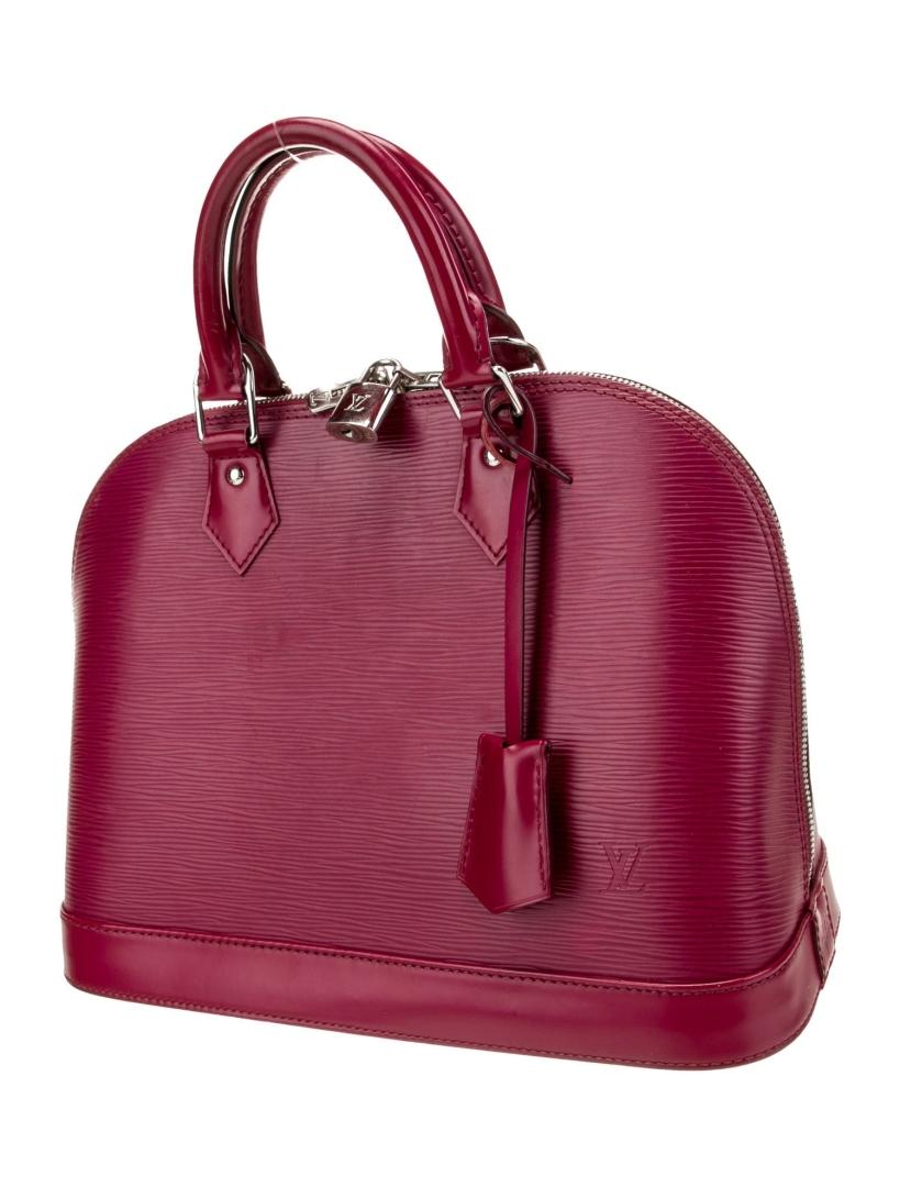 Louis Vuitton Alma Gm Red Epi Zip Cls Top Hdl Bag