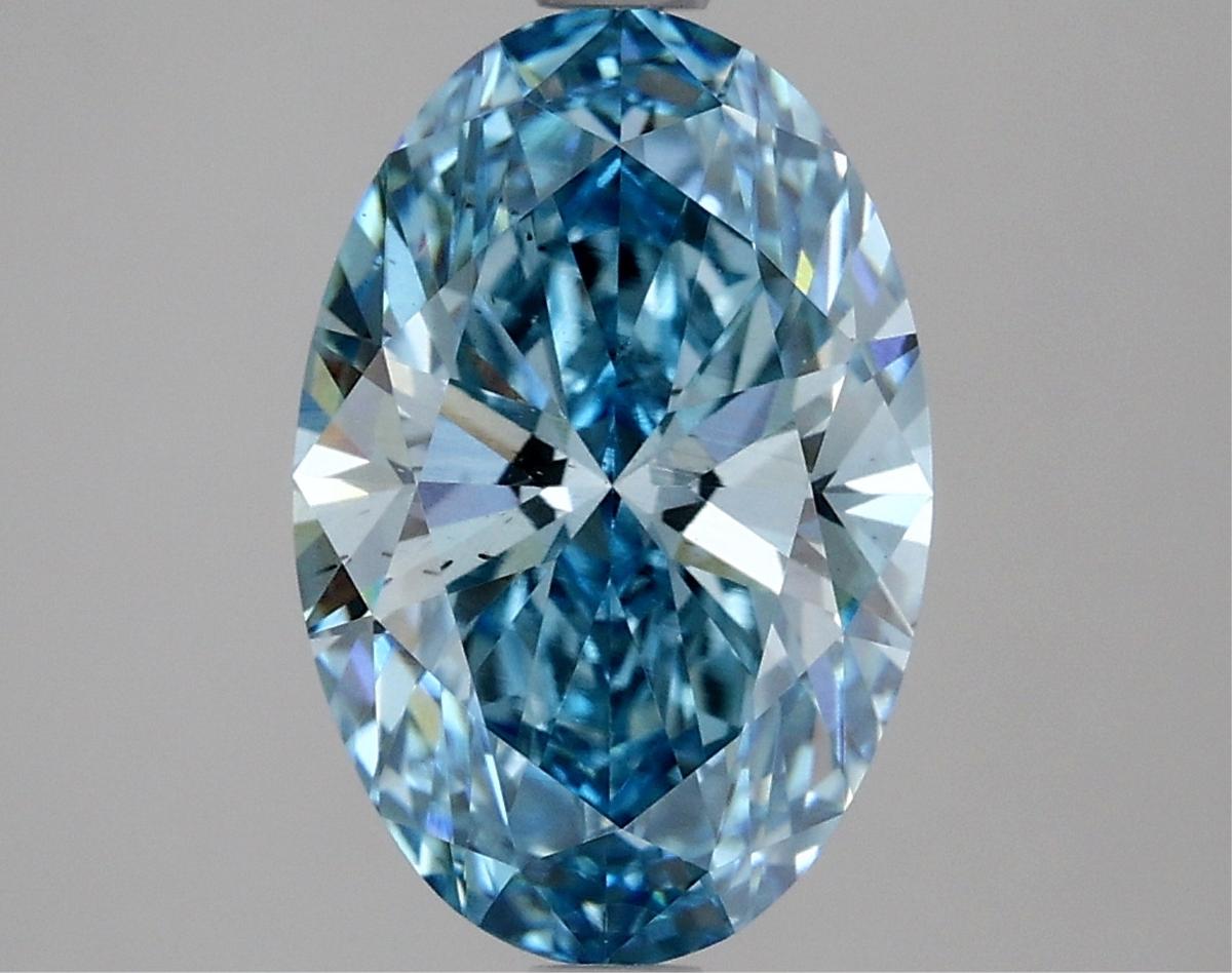Fancy Blue Oval Cut 3.06ct Vs2 Lab Diamond